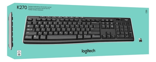 Teclado Inalámbrico Logitech K270 Receptor 2.4 Ghz Negro