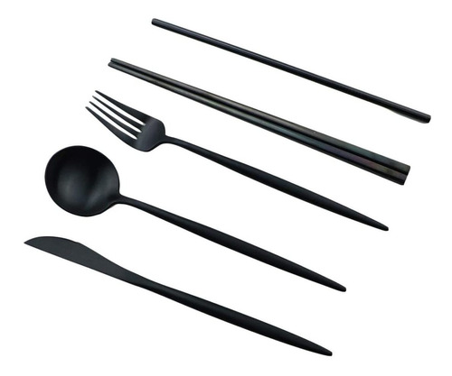 Gugrida Utensilios De Viaje Reutilizables, 7 Piezas De Acero