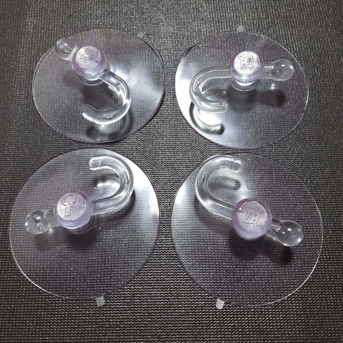 Chupas Para Vidrio 11cm Ø Con Gancho, 4 Unds Ventosa Vidrio