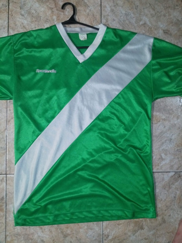 Antigua Camiseta * Sportlandia * Años 80 -  Verde Y Blanca 