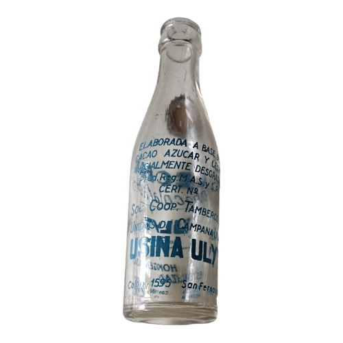 Botella Leche Chocolatada Ulyt,no Conaprole De Vidrio,200cc. (Usado)