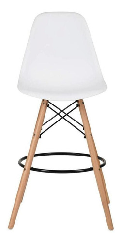 Silla Taburete De Bar Moderno Tipo Eames Respaldo Alto Color Blanco