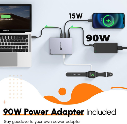Tobenone Thunderbolt 4 Dock Con Adaptador De Corriente, Cert