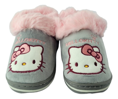 Babuchas Pantuflas Hello Kitty Gris. Envio Rapido