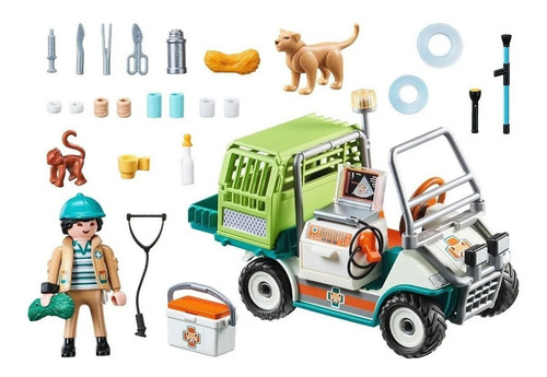 Imagen 2 de 6 de Playmobil Family Fun Veterinario Zoo Con Coche Medico 70346