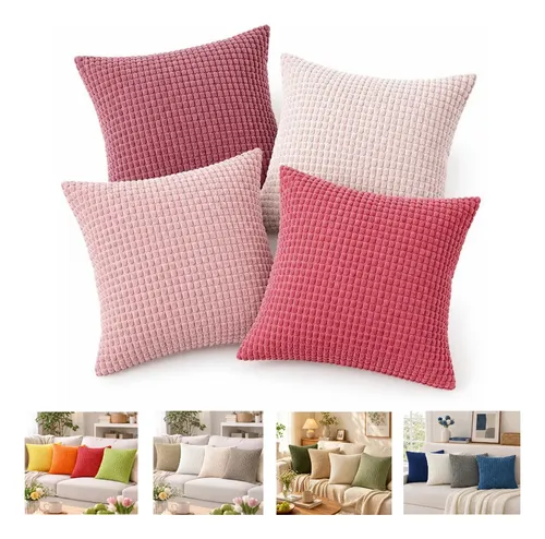 4 Fundas Para Cojines Decorativos De Terciopelo Suave 45cm