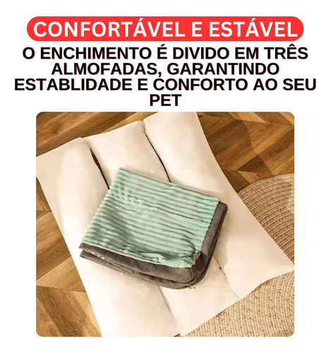 Caminha Pet Grande Cama Para Cachorros Medios Grande Colchonete Pelucia Resistente Lavavel G M 80x66 Golden Retriever Bulldog Frances Tifens Cor Verde