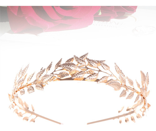 Imagen 4 de 8 de 1pc Hoja Pelo Corona Joyería Aleación Accesorios Para El Cab