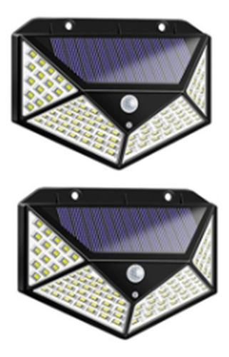 2 Unidades De Luz Solar De 100 Led, 3 Modos,