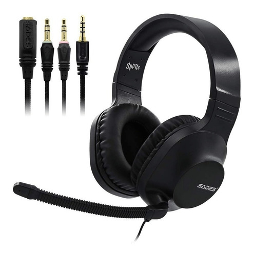 Auricular Gamer Sades Sa-721 Spirit Negro Ps4 Pc Ade Ramos 