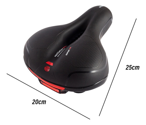 Asiento Para Bicicleta Cómodo Sillin Mtb Con Luz Trasera