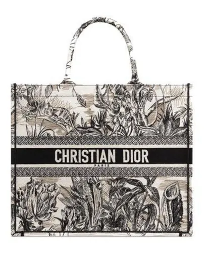 Bolsa tote Dior Book 35 dise o toile de jouy carnivora de textil