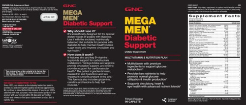 Mega Men Diabetic Support Gnc