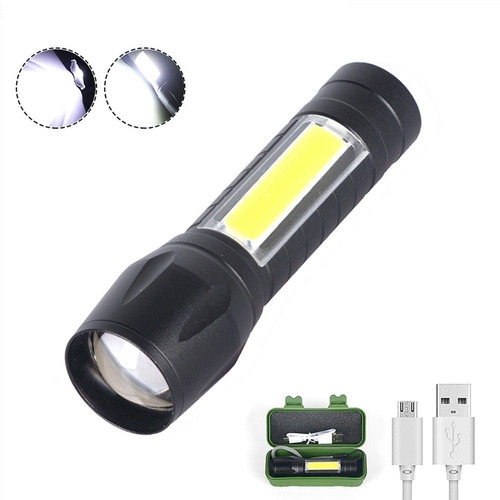 Mini Linterna Led Recargable Luz Zoom Largo Alcance 