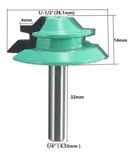 Fresa Ensamble Caja Madera Union 45 Grados Vastago 1/4 - $ 16.999