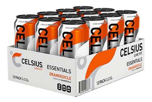 Celsius Essentials Sparkling Orangesicle 473ml Pack 12
