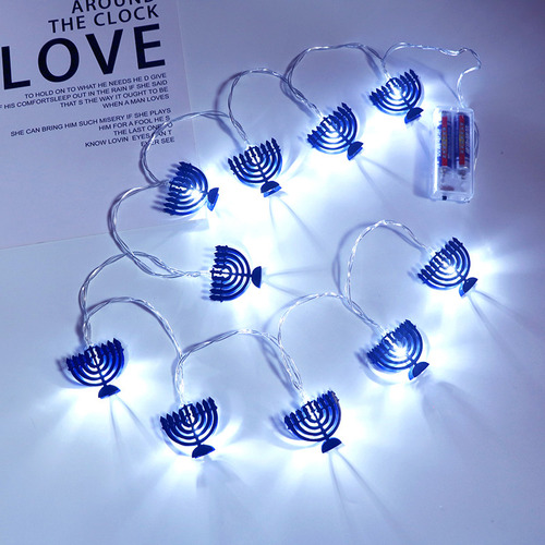 Candelabro Led Con 9 Velas Led De Hanukkah Con Forma De X Ni