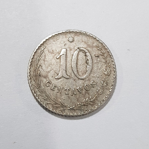 Antigua Moneda Paraguay 10 Centavos 1900 Mag 59744