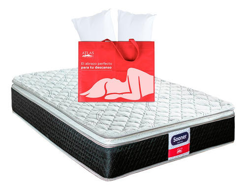 Colchón Queen Size Ortopédico + 2 Almohadas Atlas Basics