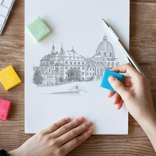 Goma Moldeable Colores Dibujo Arte Amasar 4 Piezas Bocetos