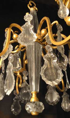 Antigua Araña Estilo Frances Bronce Con Caireles Y Plaquetas
