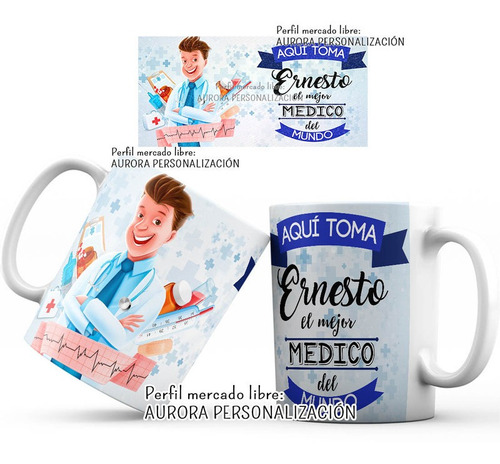 Mug Mejor Medico Nombre Personalizado Taza Pocillo