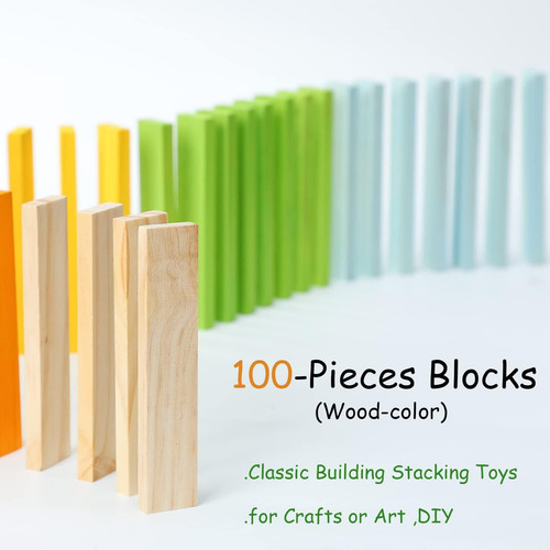 Juego De Bloques De Construcción De Madera De 100 Piezas