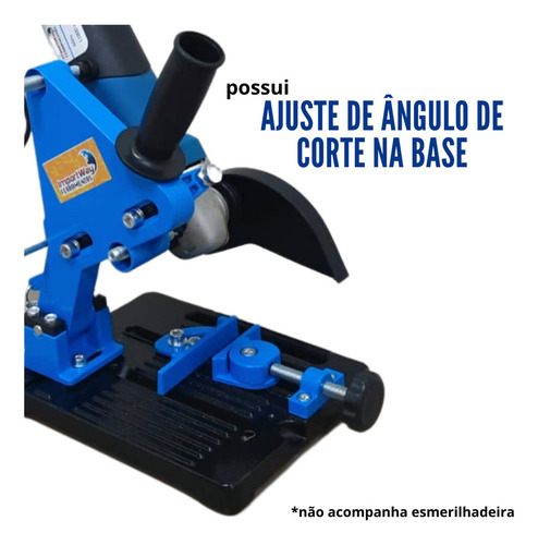 Suporte Bancada Esmerilhadeira ImportWay Ajustável Angular 115 - 125mm Cor Azul 115-125MM IWSE