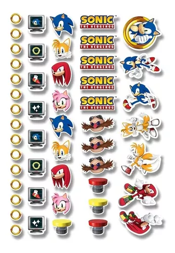 MINI PERSONAGENS DECORATIVOS FESTA SONIC THE HEDGEHOG - 50 UNIDADES