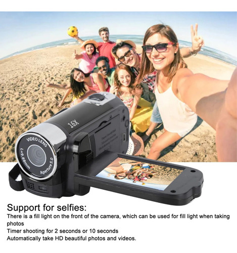 Videocámara 1080p 16mp, Grabadora De Vídeo, Cámara Digital D