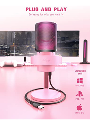 Micrófono Usb Para Juegos Fifine, Condensador Para Pc, Escri