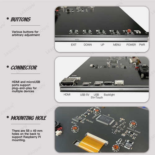 Monitor De 10 Pulgadas De 10 Pulgadas Hdmi Touchsen De 10.1