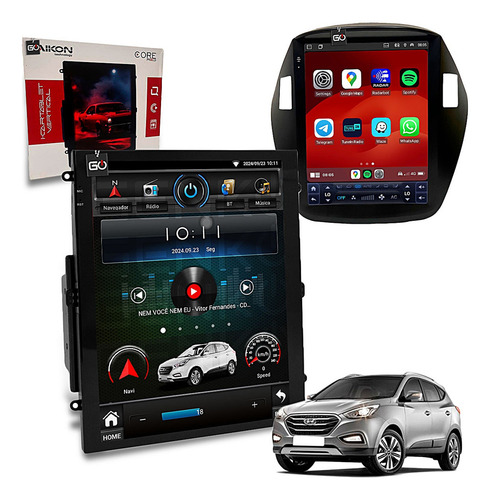 Multimídia Tesla Aikon 2+64gb Hyundai Ix35 2011 À 2021 Gps Cor Ix35 2020