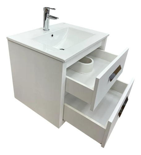 Mueble De Baño Colgante Zamba 60cm Blanco Campi Blanco Blanco Un Agujero