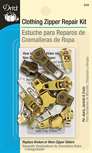 Dritz 312 Kit De Reparación De Cremallera Para Ropa, Varios