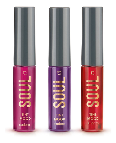 Kit Soul Tint Mood: Rosa Energy + Vermelho Happy + Uva Relax