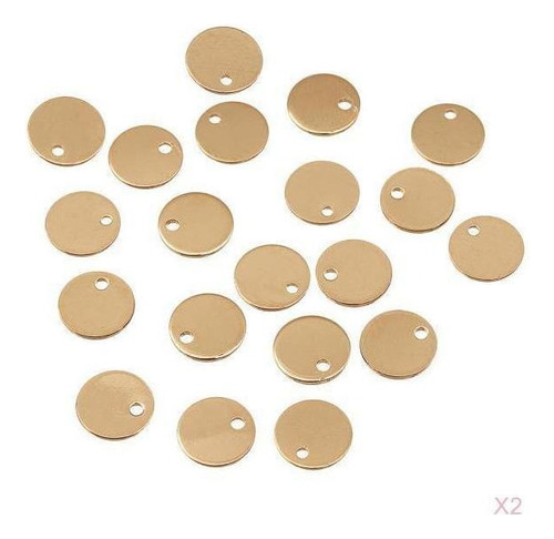 40x Cobre Plano Kc Oro Círculo Moneda En Blanco Encanto [j]