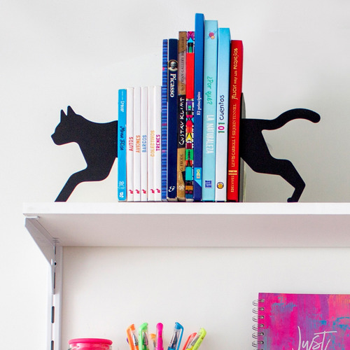Imagen 6 de 10 de Set Organizador / Sujeta Libros En Forma De Gato Ducasse