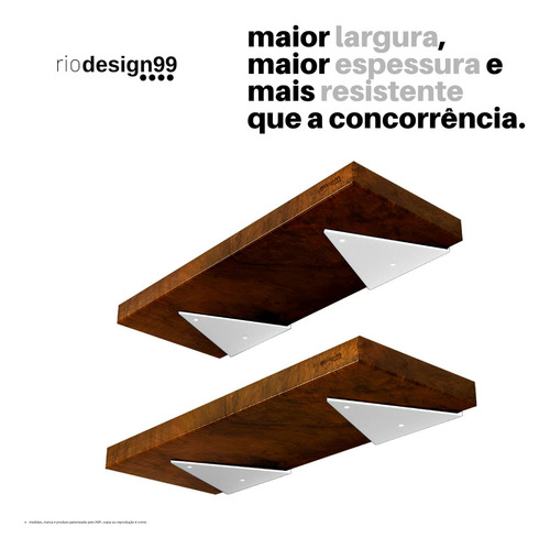 15cm - Mão Francesa Cantoneira Branca Reforçada - Rio Design99 - Ferro Aço Suporte Para Prateleira Resistente Industrial Prateleira Madeira Bancada Estante Triangular S28