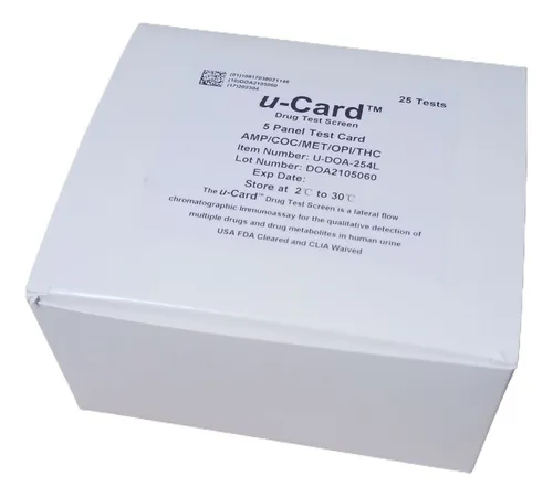 comprar U-card Antidoping Prueba 5 Panel Caja Con 25 Sin Vasos