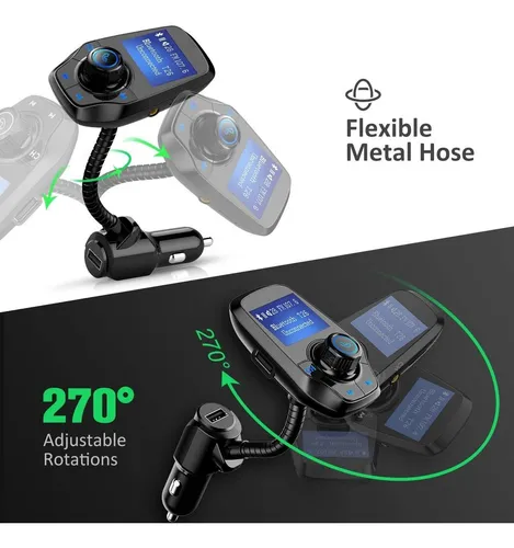 Victsing T26 Bluetooth Fm Transmitter, Wireless Car Kit F...