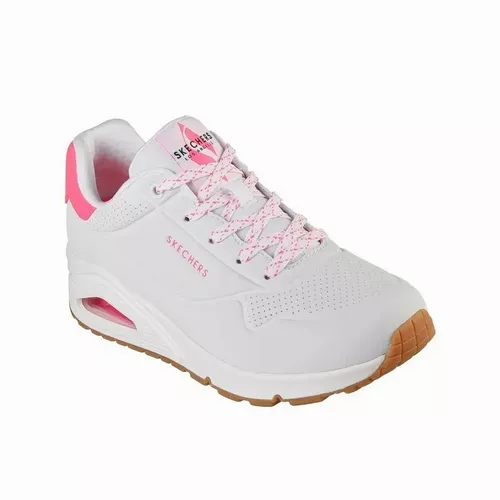 Tenis Skechers Blanco / Rosa - Mujer 155370/whpk