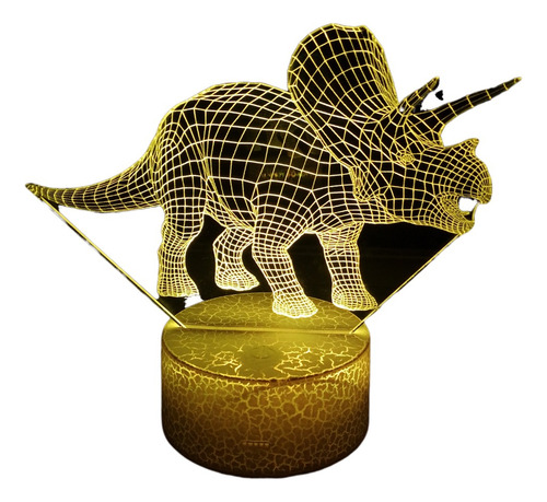 Dinosaurios En Lampara Led Ilusión 3d 7 Colores En Uno