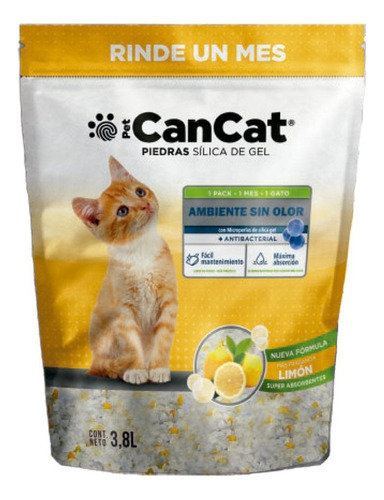 Piedras Sanitarias Para Gatos Cancat Limon X 3.8l