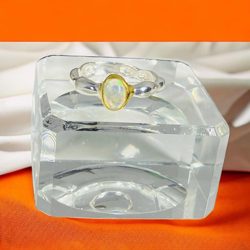 Unico Anillo Plata 925 Opalo De Fuego Etiope Arcoíris 2,6 Ct