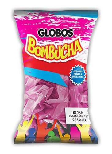 Globos Bombucha Standard 12 X 25 Un. Rosa