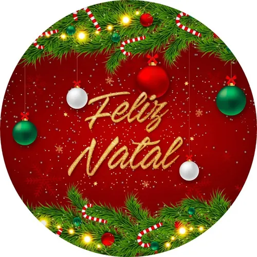 comprar Painel De Natal Redondo 50x50 Tecido Sublimado Com Elastico