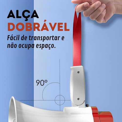 Megafone Profissional Com Gravador De Áudio, Sirene E Música
