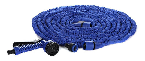 Manguera Expandible Flexible 15 Metros Con Aspersor Jardin Color Azul