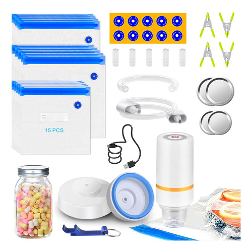 Sellador Al Vacío Recat 46 Pcs Con Bolsas Y Clips
